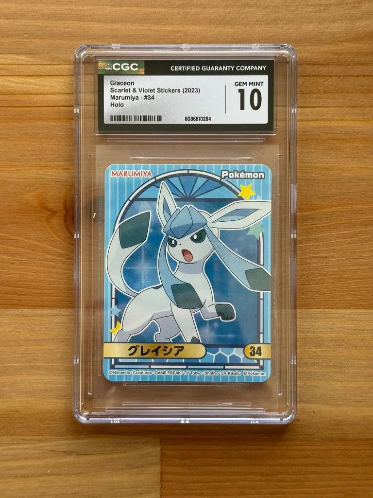 2023 Pokemon Japanese Scarlet & Violet Stickers Marumiya Holo Glaceon #34 — CGC
