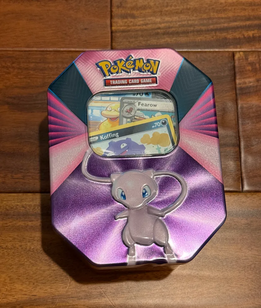 Mew V Tin with Bulk - Full tin with RANDOM english cards, common, lightly played, Mixed Rarity/Bulk